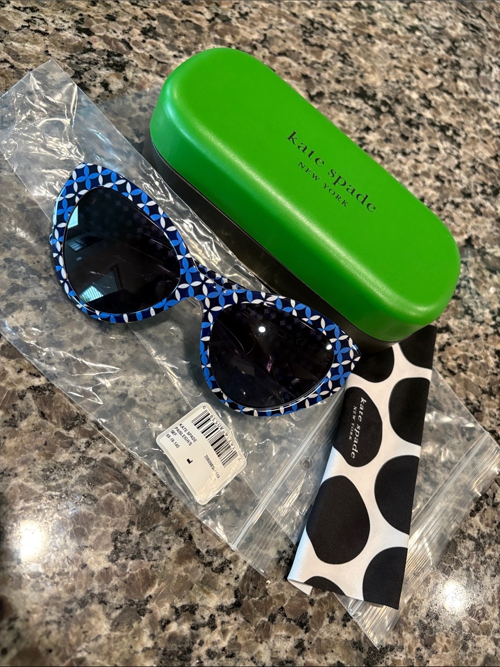 Kate Spade New York Women’s  Blue Patterned Cat-Eye Sunglasses